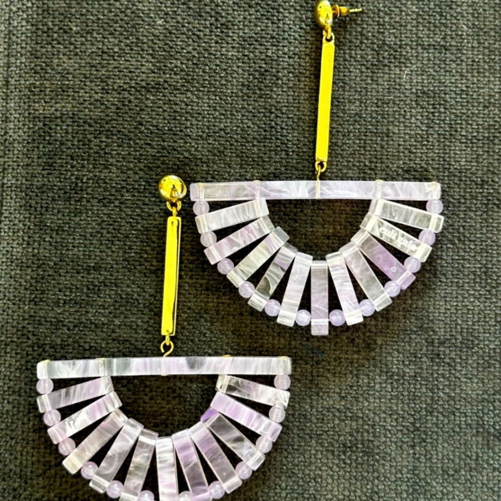 Cult Gaia Gold Acrylic Ark Earrings